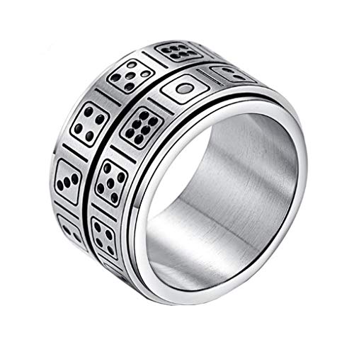 HIJones Anel giratório para homem aço inoxidável