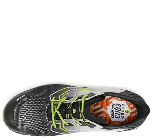 Base Protection bezpečnostní obuv do práce, černá, šedá, limetková B1045B, model K-Spin S1PS ESD HRO SC FO SR -BS řada KAPTIV, černá šedá a limetkově zelená, 42 EU