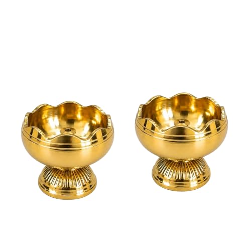 Best Brass Diyas: Brass vs Clay & Puja Essentials 24 (Set of 2) Brass Lotus Jyot Diya for Mandir, Traditional Puja Oil...