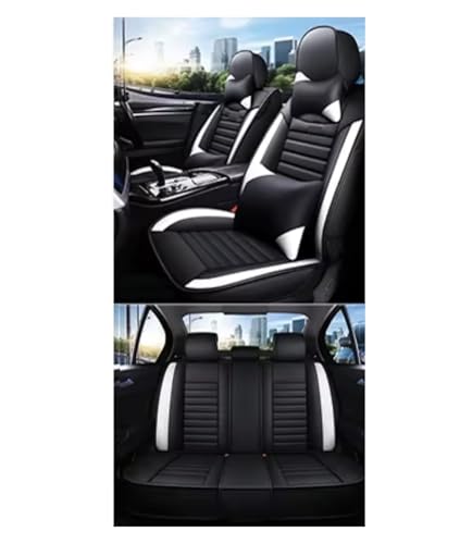 CUTEAS para MG ZS EV GT EHS RX5 MG4 para Mulan MG5 para Marvel R MG6 Accesorios Coche Funda Asiento Cobertura Total Estilo Universal Fundas Asientos Coche(I Black White 5 Seat)