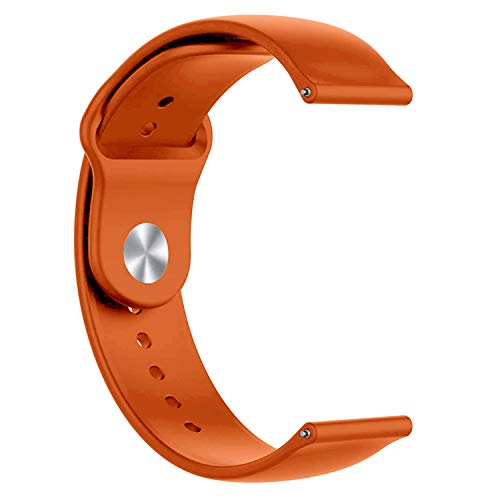 Image of ACM Watch Strap Silicone Belt 22mm compatible with Fossil Gen 5 Carlyle Smartwatch Sports Band Orange