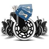 OfficeSpin Substituição De Rodas Para Cadeiras Escritório, Patins Em Linha Conjunto Com 5 Rodízios Escritório Pisos Madeira E Carpete, (Transparentes)