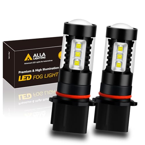 Alla Lighting Bright 12278 PSX26W LED Fog Lights Bulbs H28W PWY26W 6000K Xenon White Fog Lamps Replacement 3200 Lumens Upgrade