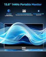 Yodoit Portable Monitor 15,6 Zoll 144hz 1920 x 1080 FHD Tragbarer Monitor IPS-Display mit USB Typ C Eingebaute Lautsprecher Eye Care Bildschirm für PC, Laptop, Xbox, PS 3/4/5, Switch und TV – Ansicht 2