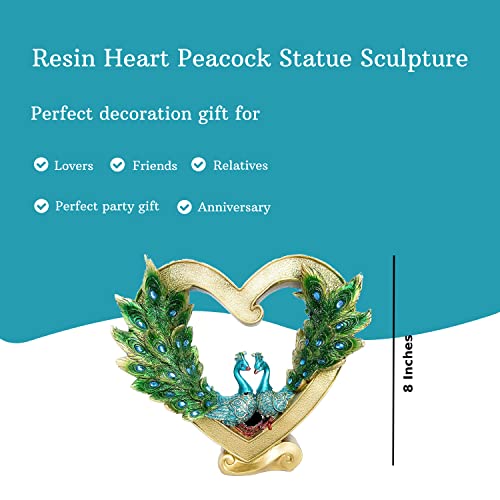 Ailtower Peacock Resin Heart Statue Decor Modern Art Home Decorations For Living Room Decor Items Shelf Decor Accents Figurines Sculpture #TOP3