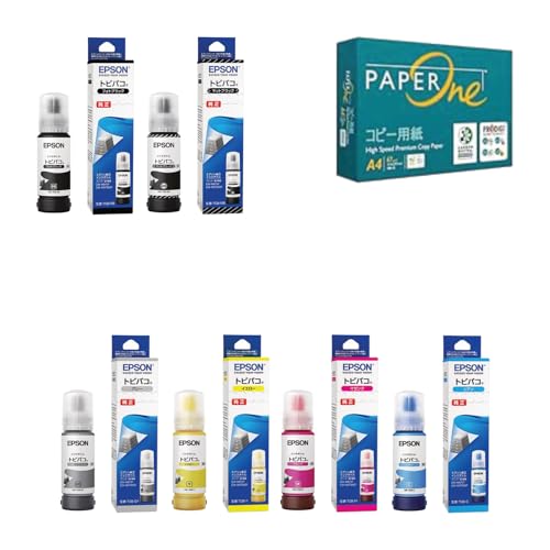 【純正品 6色+A4用紙500枚セット】 エプソン インクボトル トビバコ TOB MB/PB/C/M/Y/GY (マットブラック/フォトブラック/シアン/マゼンタ/イエロー/グレー) 対応機種;EW-M873T/M973A3T