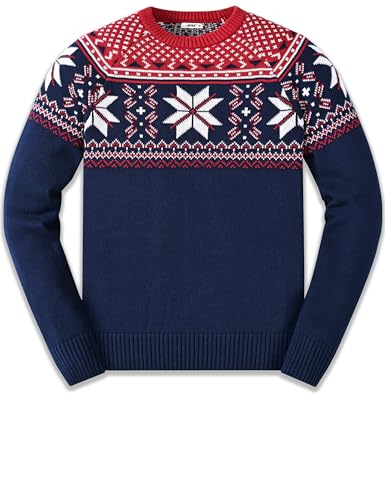 JSTEX Boys Christmas Sweater Kids Ugly Holiday Sweater 100% Cotton Fair Isle Crew Neck Knit Pullover for Children Size 4-14