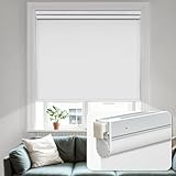 MiLin No Tools No Drill Cordless Roller Shades 100% Blackout Roller Windows Shades Thermal Insulated Reduce Noise Privacy Window Roller Blinds for Home and Office - White Custom Size