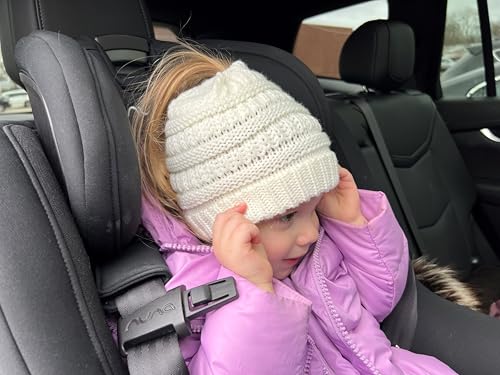 Image of Funky Junque BeanieTail Children's Ponytail Messy Bun Beanie Solid Ribbed Hat