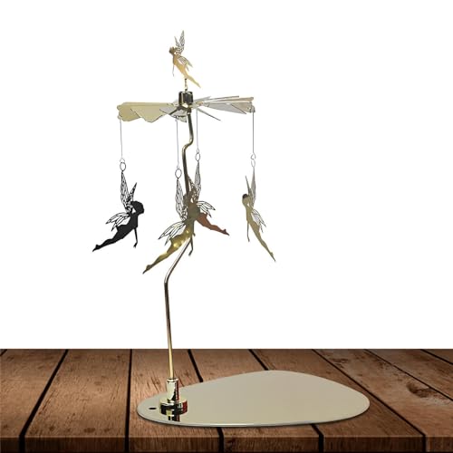 Candelabro giratorio – Portavelas giratorio, destornillador de carrusel | Romántico carrusel giratorio decoración del hogar, portavelas giratorio de acero inoxidable para decoración de mesa, Navidad