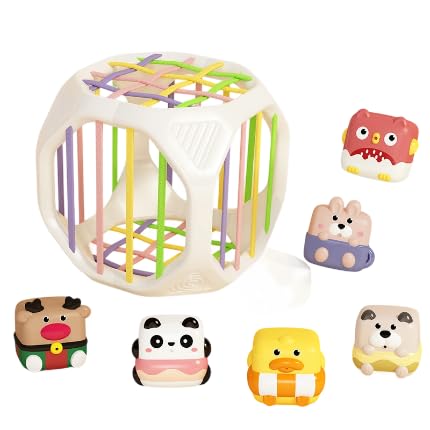 KIEHUA赤ちゃん用スージングボール、かわいい、楽しい、噛んで組み立てられるジェンガ、赤ちゃん用お風呂おもちゃ、0〜3歳(ソフトゴムボール) (a)