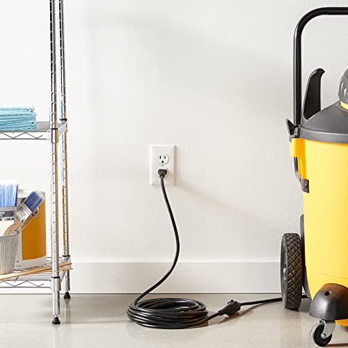 Image of Amazon Basics Indoor Extension Cord, 3 Prong Outlet Extender Power Cord, 13 Amps, 125V, 25 Foot, Black, 2-Pack