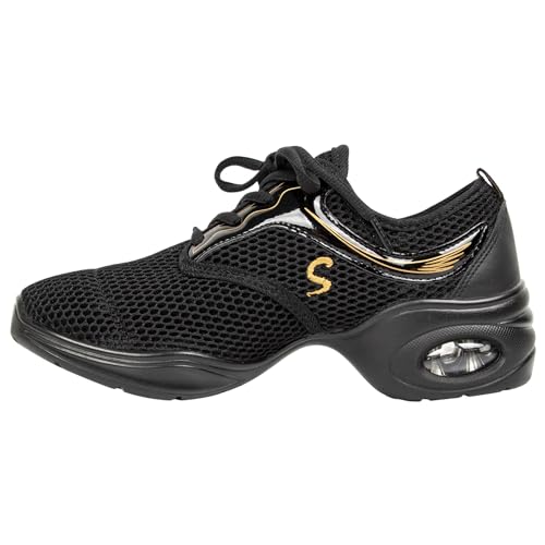 Linodes Women's Breathable Mesh Upper Jazz Dance Sneaker with Split Sole and Air Cushion Dance Multifunctional Walking Shoes Anti-Slip2