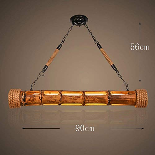 Lustre pendentif suspendu en bambou et corde décorative pour commerce de mode