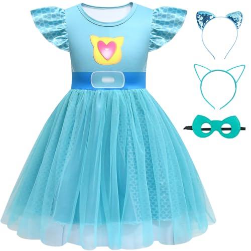 Vestido de tul con máscara y diadema para niñas miniatura 1