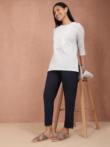 Image of TWIN BIRDS Women Cotton Kurti Pants | Straight Fit Ethnic Daily Trousers