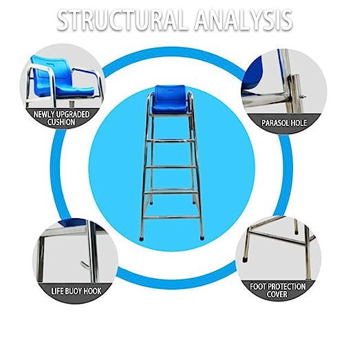 Silla salvavidas de acero inoxidable para observación en piscina miniatura 2