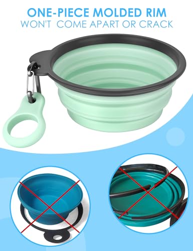 image for Aonkey Collapsible Dog Bowls with Bottle Carrier, 2 Pack Travel Dog Wa