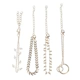 Healvian 4pcs Boho Style Pearl Anklet Beach Jewelry Multi-layer Foot Chain for Women