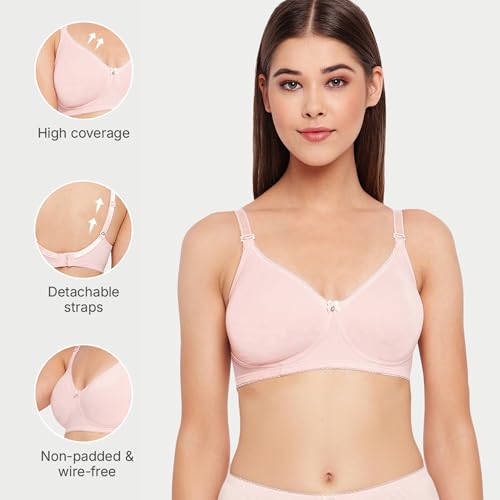 Image of Enamor A055 Comfort Shaper Cotton Plus Size T-Shirt Bra for Women- High Coverage, Non Padded and Wirefree