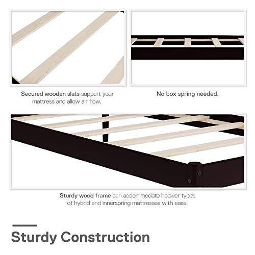 Dhp Lorriana 14" Solid Pine Wood Platform Bed Frame, Twin Size, Espresso #TOP6