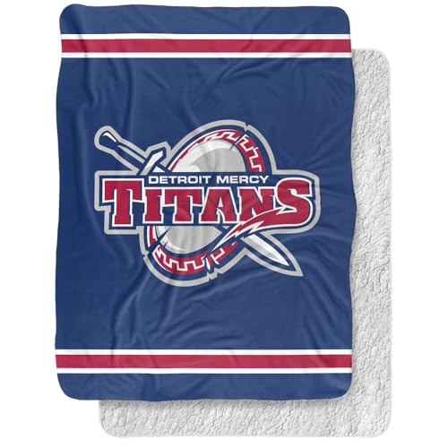 University of Detroit Mercy Blanket, 60"x80" Primary Logo, Silky Touch Sherpa Back Super Soft Throw Blanket