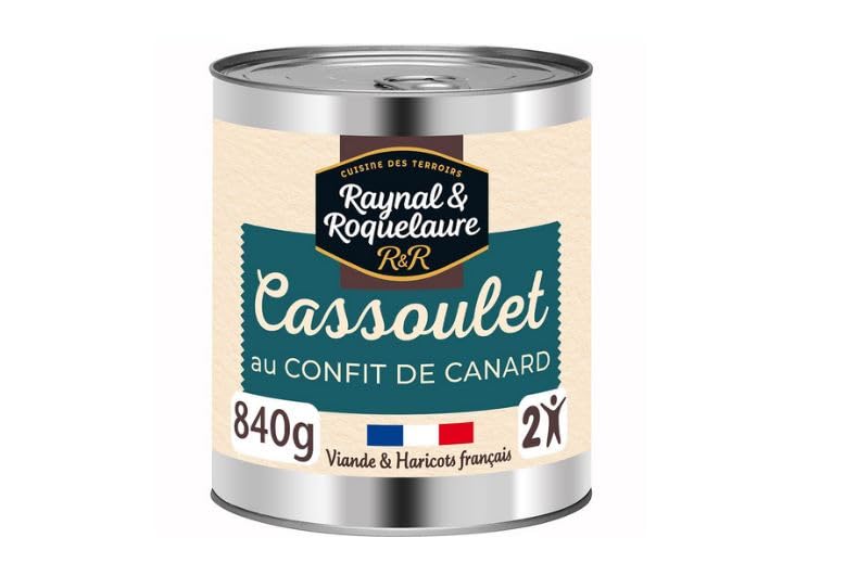 Raynal e Roquelaure Cassoulet di Castelnaudary al Confit d'Anatra – 3 x 840g – Ricetta autentica del sud-ovest – Fagioli, Salsiccia & Confit – Offerta Speciale