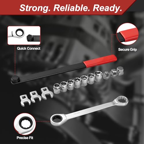 BQEC 15-Piece Ratcheting Serpentine Belt Tool Kit