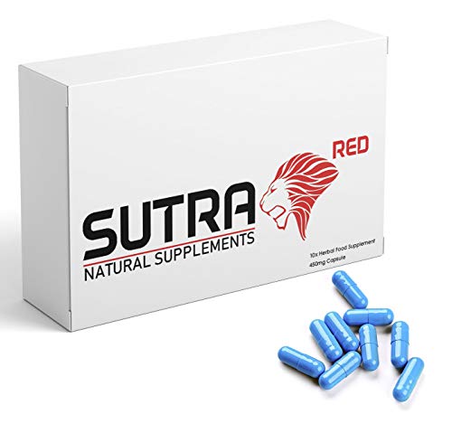 Ultra Strong Sutra Red - (10 Pack) New & Effective 450mg Ginseng Complex Herbal Supplement for Men - Performance, Testosterone, Energy, Stamina & Endurance, 100% Natural
