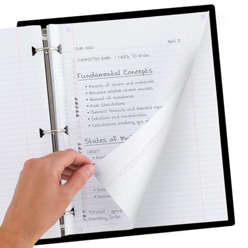 Five Star Papel de folha solta + aplicativo de estudo, papel para caderno, papel pautado para faculd