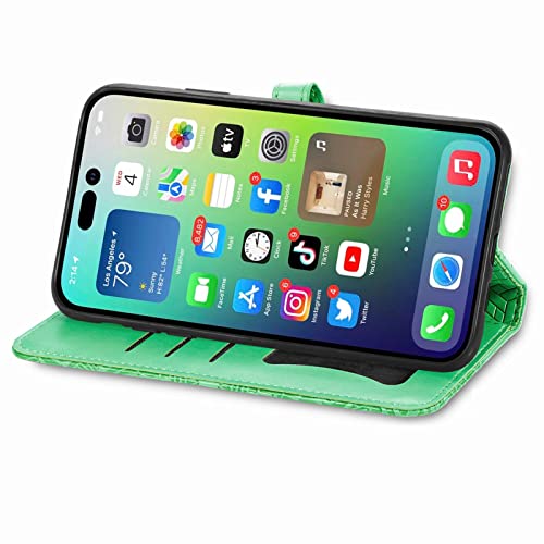 Onv Wallet Case For Samsung Galaxy Galaxy A70-1.5M Adjustable Strap Emboss Feather Flip Phone Case Card Slot Magnet Leather Shell Flip Stand Cover For Samsung Galaxy A70S / Galaxy A70 [Mzy] -Green #TOP1