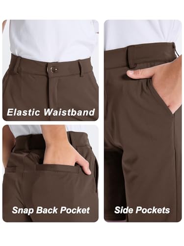 Image of DEVOROPA Youth Boy's Golf Pants Quick Dry Athletic Chino Flat Front Pants Kids School Uniform Clothes