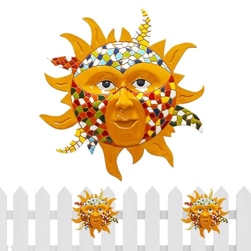 Escultura de cara de metal para colgar en la pared, exhibición interior y exterior, elegante acento de pared de jardín para sala de estar, restaurante, arte artístico de metal hecho a mano, decoración