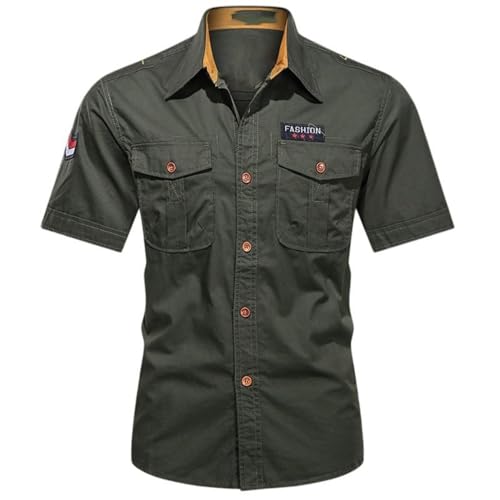 Chemise de travail manches courtes en coton premium d'inspiration américaine