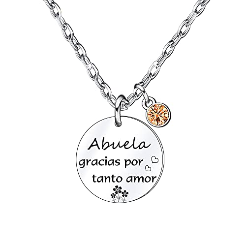 VZIUYTRE Collar Mujer GrabadoFamiliar Regalo Madre Mamá Esposa Novia Abuela Tía (1)