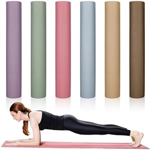 Timgle 6 Pack Yoga Mats Bulk 68 x 24 Inches Non Slip Exercise Yoga Mat 4 mm Thick Gym Mat Assorted Colors Sports Mat Suitable for Fitness Stretching Home Workout and Studio
