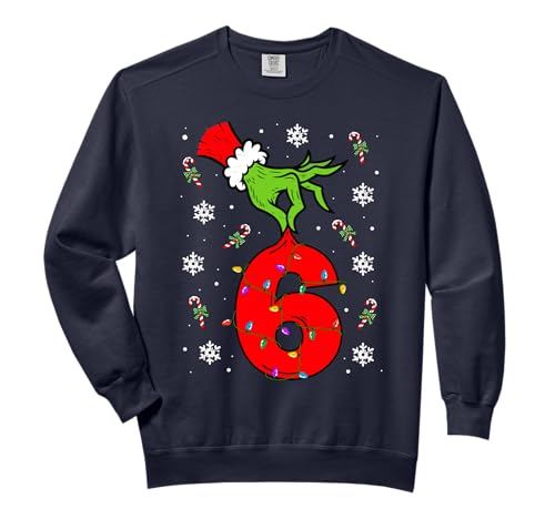 Number 6 Christmas Couple Matching 67 Meme 6 7 Six Seven Comfort Colors Adult Sweatshirt