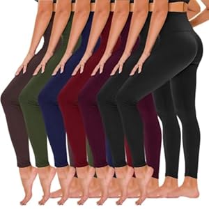 TNNZEET 7 Pack Leggings for Women – High Waisted Yoga Pants with Pockets Black Leggings Women Full Length & Capri