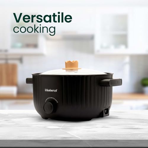 Image of 𝗕𝗹𝘂𝗲𝗯𝗲𝗿𝗿𝘆❜𝘀 PROCOOK 3-Liter 1000-Watts Multicook Electric Kettle Cooker, Dual Power Modes, Quick Boiling, Overheat Protection, Boil-Dry Protection with 1-Year Warranty -Black