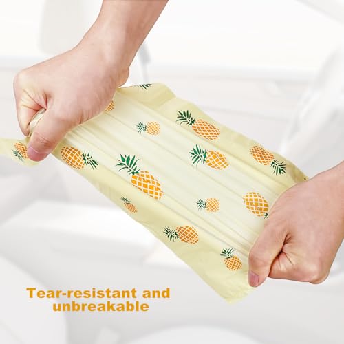 Image of Car Trash Bag Hanging Disposable Car Garbage Bag Pack of 200 Small Auto Trash Bag for Car with 4 Hook for Car Kitchens Bedrooms Offices During Travel and Camping (Yellow)
