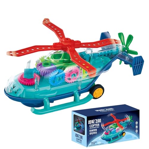 Juguete Transparente De Helicóptero - Juguete Volador Luminoso Para Niños | Helicóptero Sonoro Interactivo, Juguete Volador Luminoso Con Resistencia, Avión Colorido, Equipo Musical, Macc