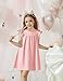 Arshiner Girls Summer Dress Toddler Ruffle Sleeve Dresses Girls Pink Dress Kids Swing Beach Sundress 2t