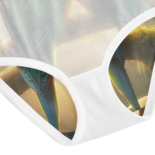 Toddler Girl Briefs, Parrot Tropical Love Birds Girls Cotton Underwear, 2–8 Years4