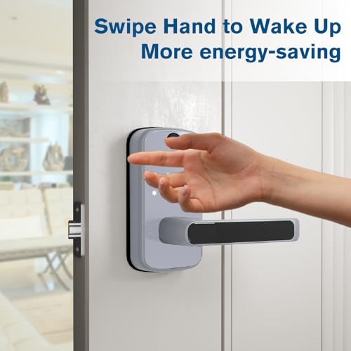 Fechadura de porta de entrada sem chave com alça: Olumat fechadura inteligente com impressão digital