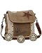 Leather Star Shoulder Bag,adjustable leather handle, leather trim and star accent