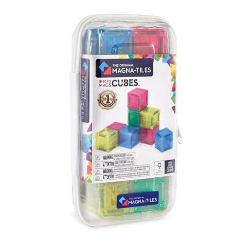 MAGNA-TILES microMAGS Cubes 9-Piece Magnetic Construction Set The Original Magnetic Building Brand