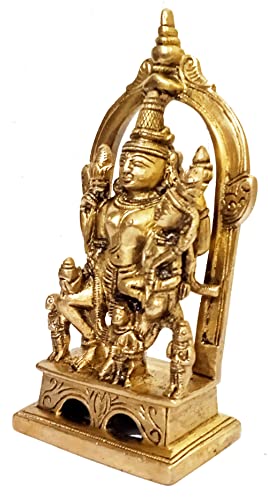 Purpledip Brass Idol Vishnu-Lakshmi (Laxminarayana) Garuda: Rare Collectible Statue For Home Temple (12502) - Image 2