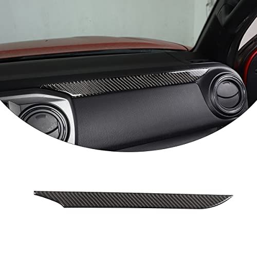 for Toyot@ Tacoma 2015 2016 2017 2018 2019 2020 2021 2022 2023 Soft Carbon Fiber 3D Sticker Car Co-Pilot Dashboard Decorative Strip Sticker Interior Car Accessories (Black Carbon Fiber,LHD)