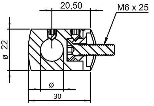 Querstabendhalter Flacher Anschluss – Rechts, Für 12 Mm Stäbe, Edelstahl V2A