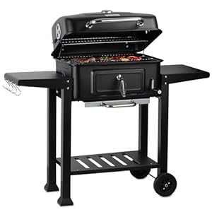 BBQ-Toro Holzkohle Grillwagen mit höhenverstellbarer Kohleschale | Holzkohlegrill mit Deckel, Holzkohlegrillwagen mit Thermometer | Holzgrill, Smoker Grill, XXL Grill Groß